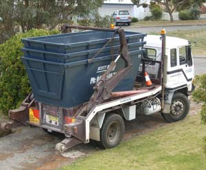 scott bins skip bin truck